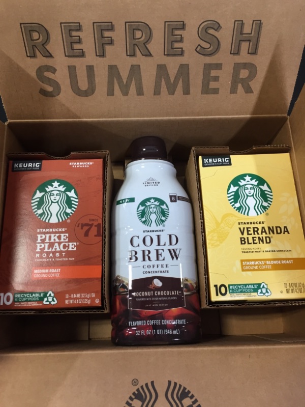 Photo 1 of STARBUCKS AMZ SUMMER CB & KCUP 3 CT CASE EXP OCT 21 2021