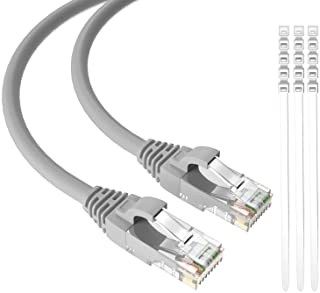 Photo 1 of Cat6 Ethernet Cable 40 Feet/Grey, Adoreen Patch Cable(25ft to 250ft),Cat 6 High Speed Network LAN UTP RJ45 Internet Cable,Ether Cable with 15 pcs Ties-40ft(12.2m)