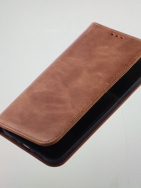 Photo 1 of KUZEECO LEATHER WALLET CASE FOR IPHONE 12 OR PRO REAL COWHIDE LEATHER BROWN