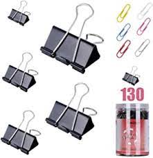 Photo 1 of Binder Clips Assorted Sizes, 130 PCS Paper Clamps Assorted Sizes for Home School Office Supplies, Metal Fold Back Clips 2 PACK