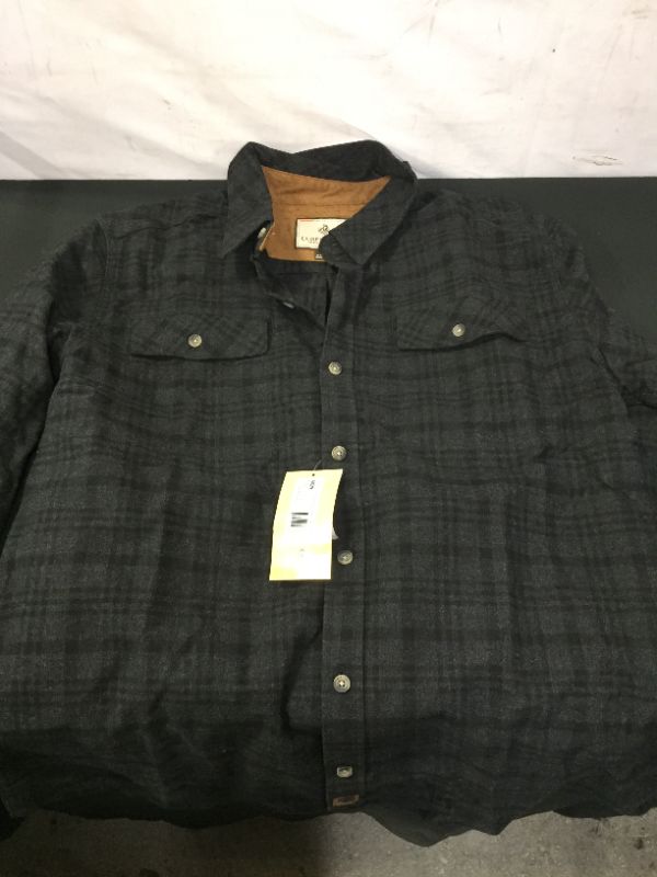 Photo 1 of LARGE BLACK PLAID FLANNEL JACKET MENS 