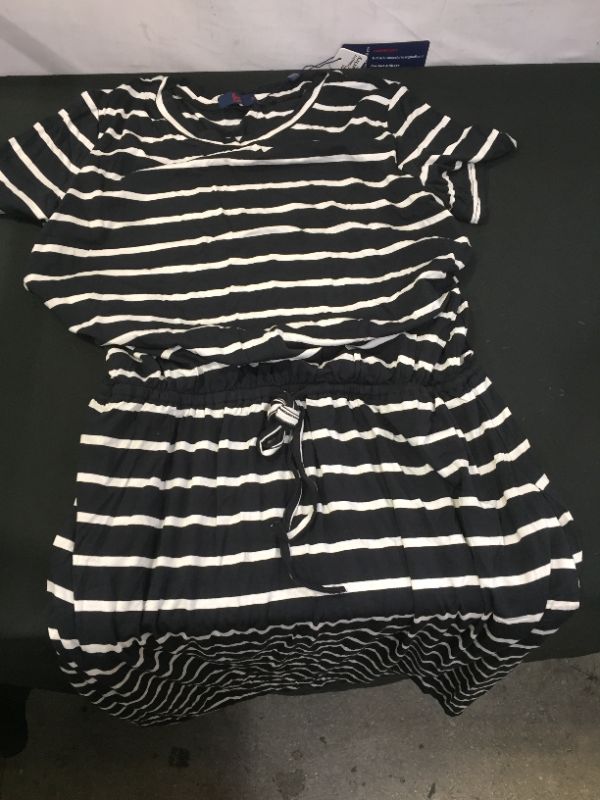 Photo 1 of LARGE BLACK AND WHITE STRIPPED ROMPER 