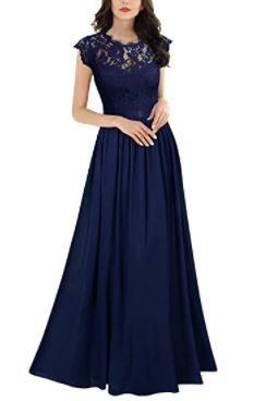 Photo 1 of Miusol Women's Formal Floral Lace Evening Party Maxi Dress---blue color--size XL
