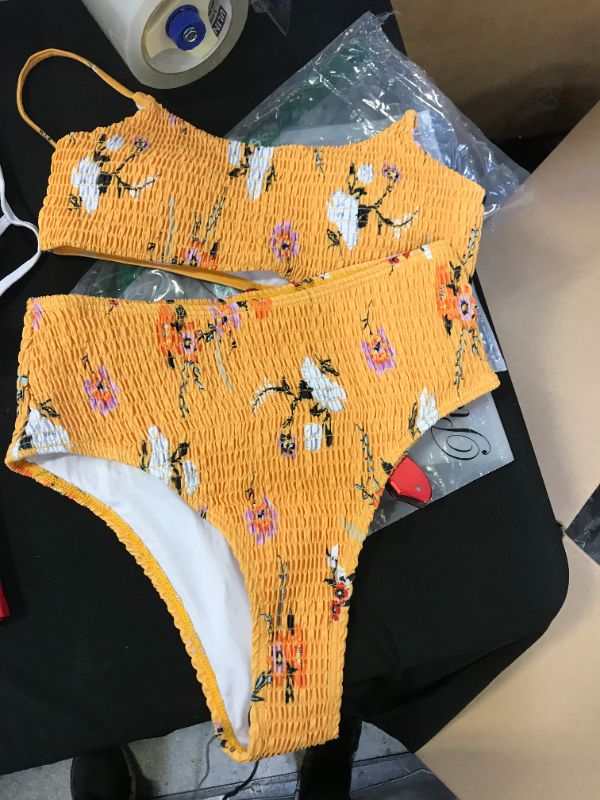 Photo 1 of 2 piece bikini  floral yellow medium