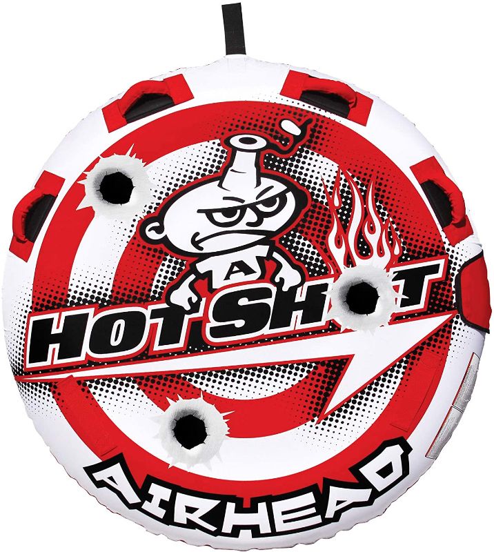 Photo 1 of Airhead Hot Shot | 1-2 Rider Towable Tube for Boating, Red/White (AHHS-12)
