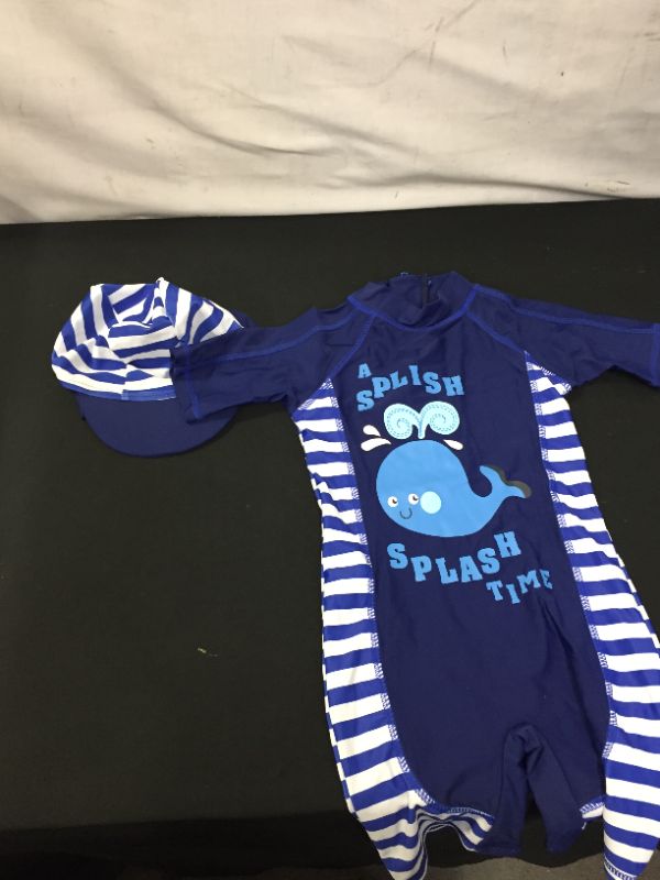 Photo 1 of BABY SWIMSUIT WITH MATCHING HAT SIZE 8 MONTHS