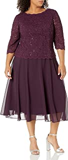 Photo 1 of Alex Evenings Women's Sequin Lace Mock Dress 18W