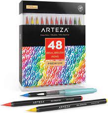 Photo 1 of ARTEZA 48 REAL BRUSH PENS (WARE ON ITEM IDNICATE PRIOR USE)