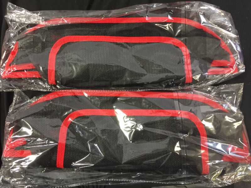 Photo 1 of 2 pack - MYBESTFURN Upgrade Car Net Pocket Handbag Holder, Car Mesh Organizer Between Seats for Purse Storage Phone Documents Pocket, Pets Kids Barrier Disturb Stopper Black and Red
