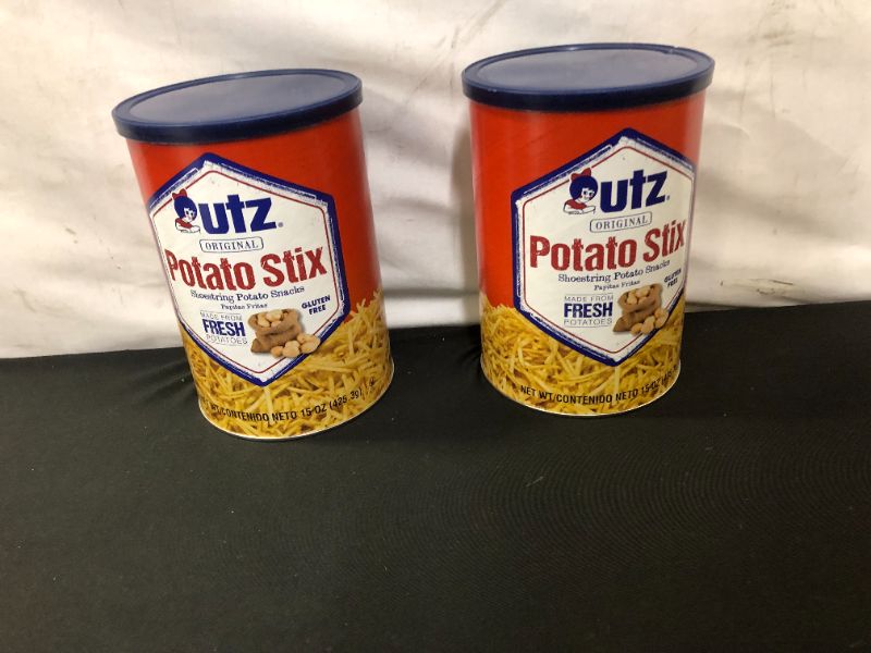 Photo 2 of  2PACK Utz Potato Stix, Original – 15 Oz. Canister – Shoestring Potato Sticks  exp--AUG-29-2022