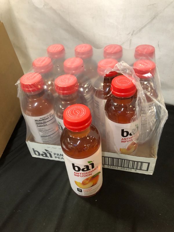 Photo 2 of  Bai Flavored Water, Panama Peach, Antioxidant Infused Drinks, 18 Fluid Ounce Bottles, 12 Count EXP- AUG-19-2022
