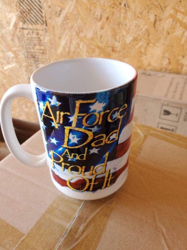 Photo 1 of Air Force Dad and Proud of It Porcelain Mug (Dishwasher and Microwave Safe)
