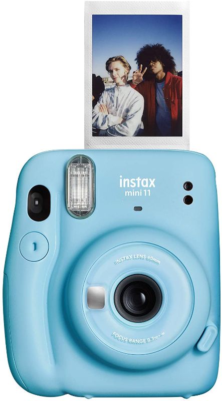Photo 1 of Fujifilm Instax Mini 11 Instant Camera - Sky Blue, 4.8" x 4.2" x 2.6", Camera Only
