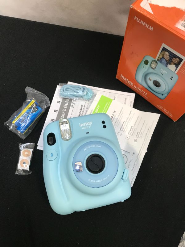 Photo 2 of Fujifilm Instax Mini 11 Instant Camera - Sky Blue, 4.8" x 4.2" x 2.6", Camera Only

