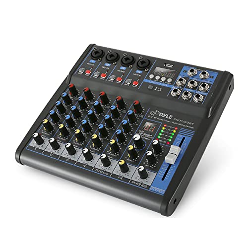 Photo 1 of Pyle Professional Audio Mixer Sound Board Console - Desk System Interface with 6 Channel, USB, Bluetooth, Digital MP3 Computer Input, 48V Phantom Power, FX16 Bit DSP- PMXU63BT , Black