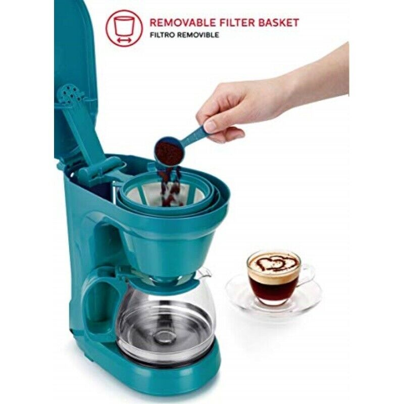 Photo 1 of holstein housewares hh-0914701e 5-cup coffee maker, teal