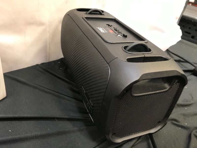 Photo 3 of Wireless Portable Bluetooth Boombox Speaker - 500W Rechargeable Boom Box Speaker Portable Barrel Loud Stereo System with AUX Input, USB/SD, 1/4" in, Fm Radio, 4" Subwoofer, DJ Lights - Pyle PBMKRG155
