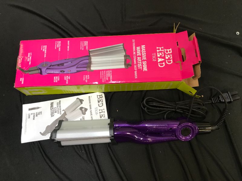 Photo 3 of Bed Head Wave Artist Ceramic Deep Hair Waver for Beachy Waves, Purple
