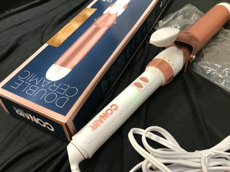 Photo 2 of Conair Double Ceramic Curling Iron; 1.25" White/Rose Gold