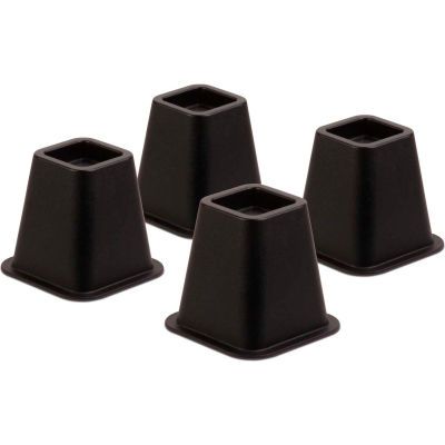 Photo 1 of  Square Bed Risers, Black, Plastic, Fits Up To 5-1/4'' Diameter Post, 4 Pack
