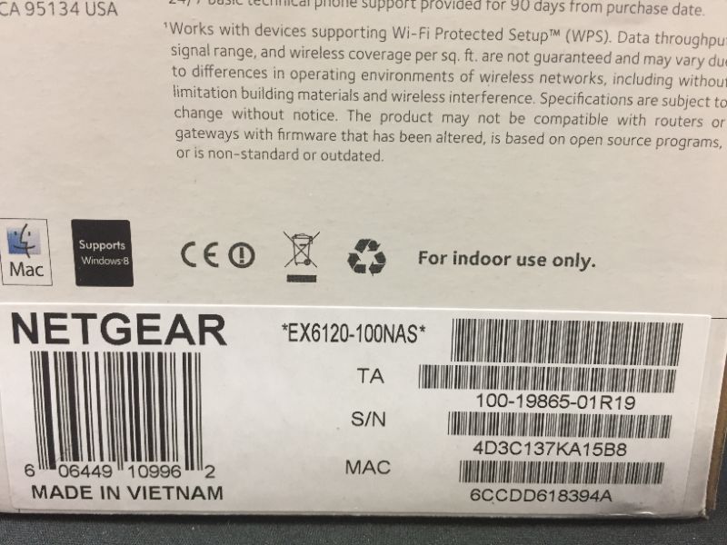 Photo 4 of NETGEAR Wi-Fi Range Extender EX6120 - Coverage Up to 1500 Sq Ft and 25 Devices with AC1200 Dual Band Wireless Signal Booster & Repeater (Up to 1200Mbps Speed), and Compact Wall Plug Design
