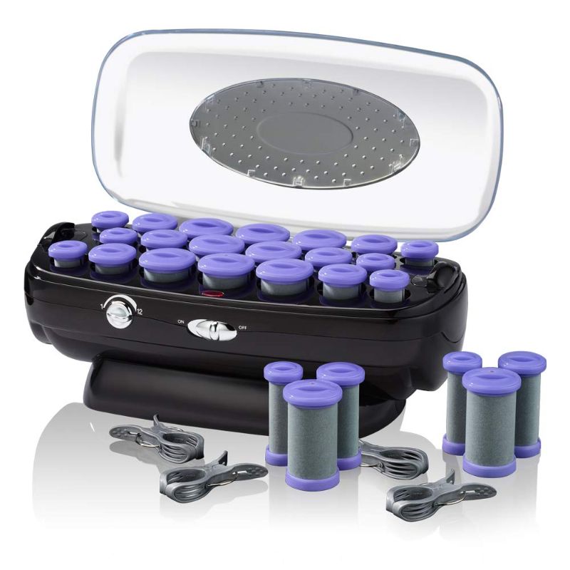 Photo 1 of INFINITIPRO BY CONAIR Ceramic Flocked Hot Roller Set with Cord Reel and 20 Hair Rollers, 1 Count
