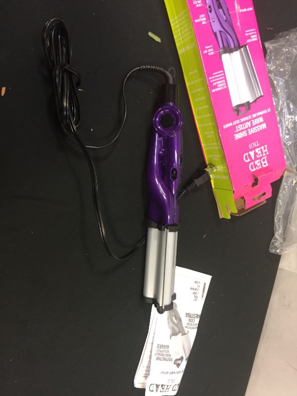 Photo 3 of Bed Head Wave Artist Ceramic Deep Hair Waver for Beachy Waves, Purple
