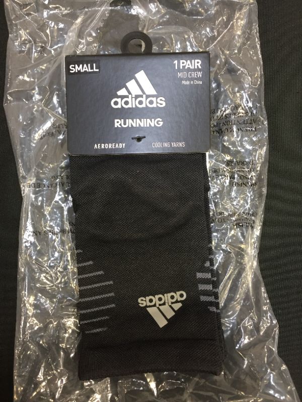 Photo 1 of adidas Adult Running Mid-Crew Socks (1-pair) Small 
