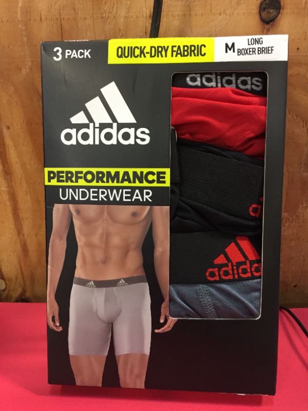 Photo 1 of adidas Men's Performance Long Boxer Brief Underwear (3-Pack) Medium 
