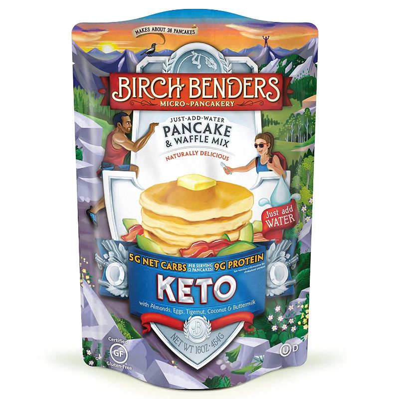 Photo 1 of  Keto Pancake & Waffle Mix by Birch Benders, Low Carb, High Protein, Grain-free, Gluten-free, Low Glycemic, Keto Friendly, Made with Almond, Coconut & Cassava Flour, Just Add Water, 16 Oz 2 Packs Expire December 8 2021

