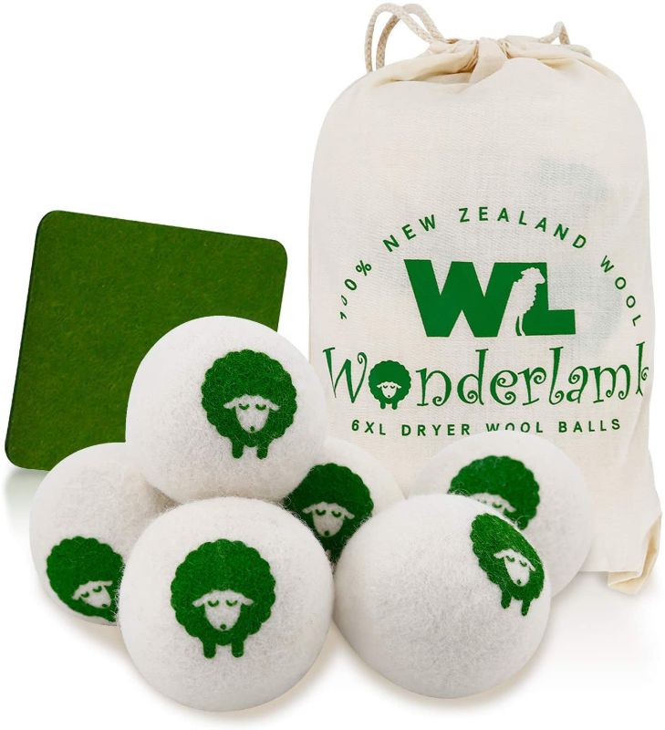 Photo 1 of Wonderlamb Wool Dryer Balls 6 Packs XL -Reusable, Natural Fabric Softener for Laundry, Reduces Clothing Wrinkles, Anti-Static and Speed Up Drying Time. Better Alternative to Dryer Sheets

