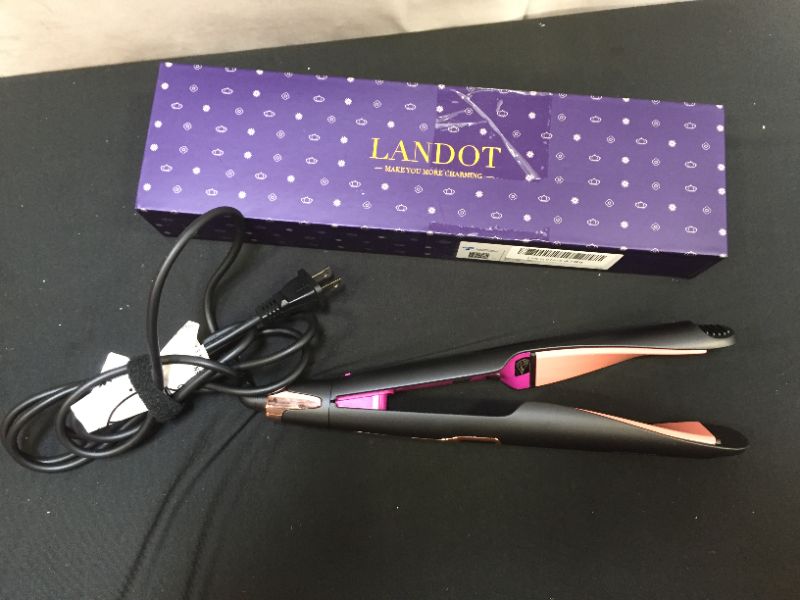 Photo 2 of 2-in-1 Hair Straightener & Curler - Pink & Gold!