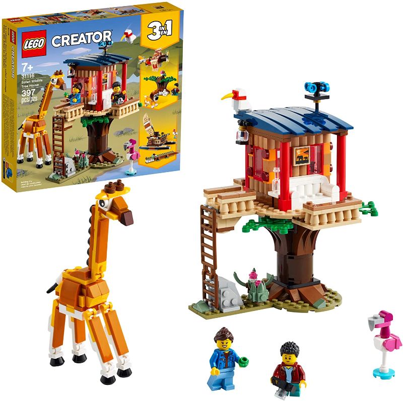 Photo 1 of LEGO Creator 3in1 Safari Wildlife Tree House 31116 Building Kit Featuring a House Toy, Biplane Toy and Catamaran Toy; Best Building Sets for Kids Who Love Imaginative Play, New 2021 (397 Pieces)
