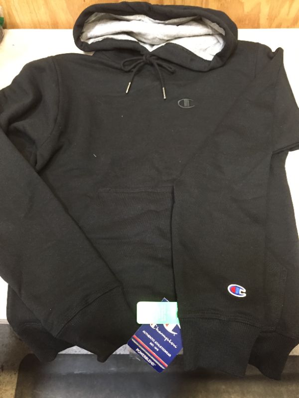 Photo 2 of BLACK CHAMPION HOODIE WITH EMBROIDED C LOGO MENS SIZE XS 