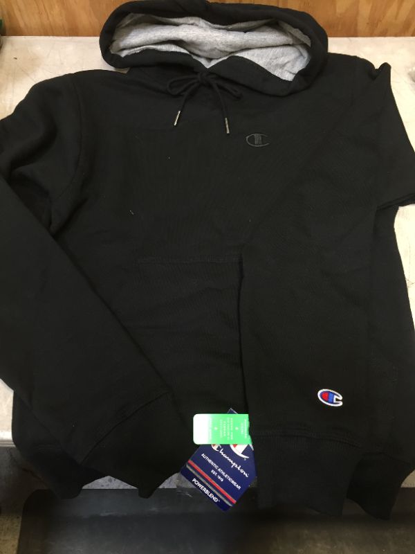 Photo 1 of BLACK CHAMPION HOODIE WITH EMBROIDED C LOGO MENS SIZE XS 