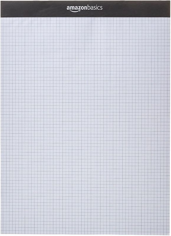 Photo 1 of Amazon Basics Quad-Ruled Paper Pad - Pack of 2, 8.5 Inch x 11.75 Inch