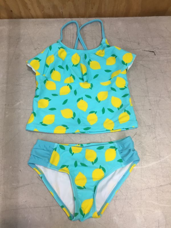 Photo 1 of Little Girls Swim Wear 2 piece Lemon Bright Blue 6