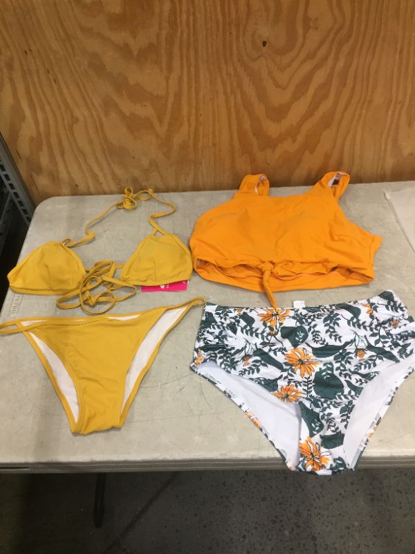 Photo 1 of 2 pack Womens Large Swim Wear 2 pieces yellow SOLD AS IS