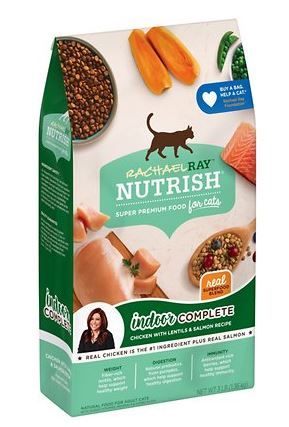 Photo 1 of 2 pack - Rachael Ray Nutrish Indoor Complete Chicken with Lentils & Salmon Recipe Natural Dry Cat Food 3lb exp 030922