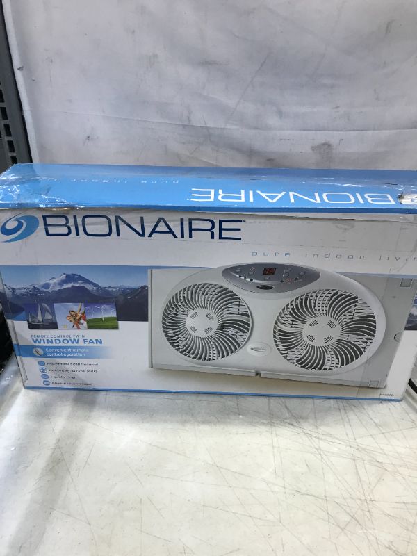 Photo 3 of Bionaire 9 in. Twin Window Fan with Remote Control, White