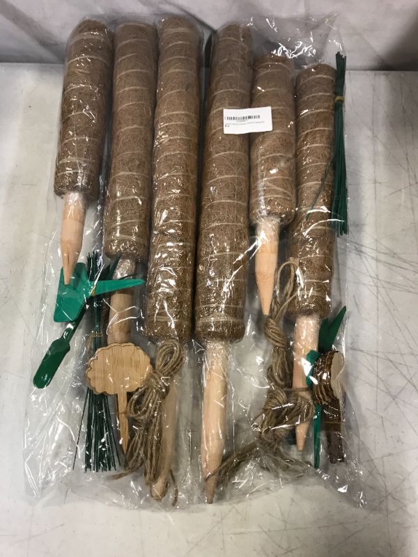 Photo 2 of AFORIZO 3 Pack Moss Poles,with Wooden Plant Tags, Plastic Plant Tags, Long Enough Hemp Rope, and Wire Ties,Coir Totem Pole Plant Stakes for Climbing Plants.----PACK OF 2 