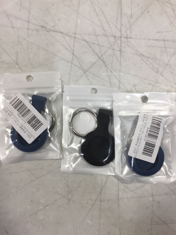Photo 1 of 6 pack of apple airtag silicone covers 3 black) (3 navy blue)