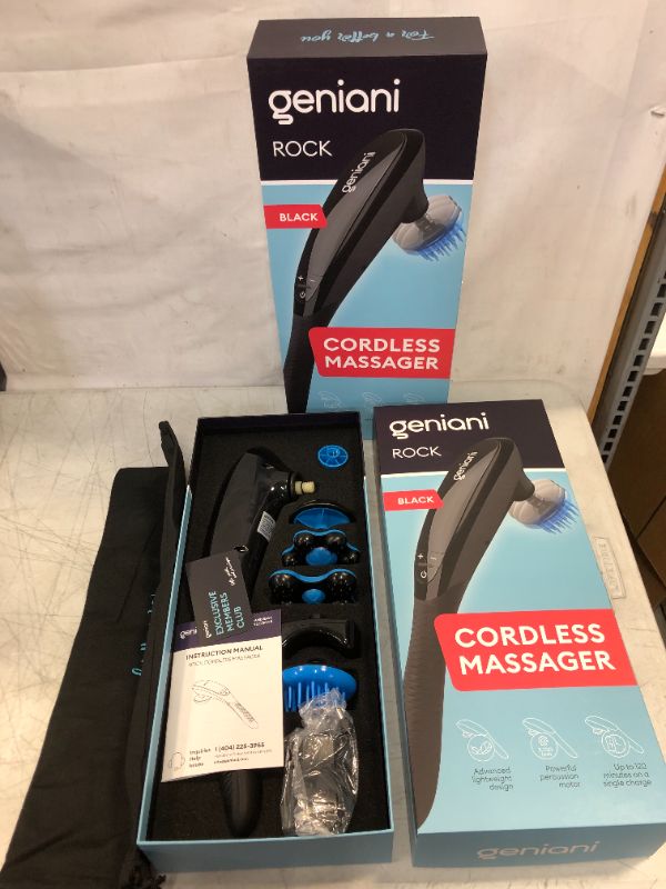 Photo 2 of 2 pack - GENIANI Deep Tissue Massager for Back, Body, Shoulders, Neck - Cordless Electric Handheld Massager Full Body Pain Relief - Percussion Massage for Legs, Feet & Body (Black)
