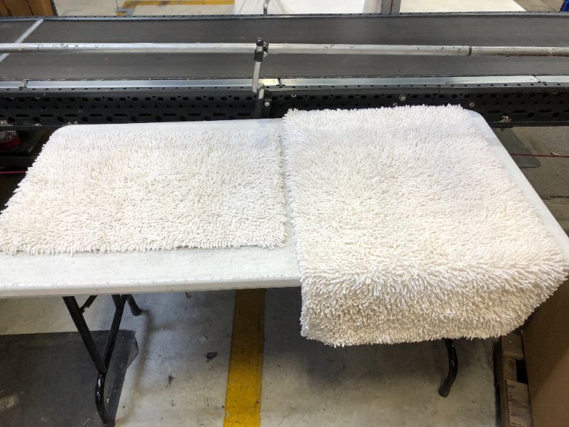 Photo 1 of 2 pack Bathroom Rugs White 2' x 1' 5" & 1' 8"x 2' 8"