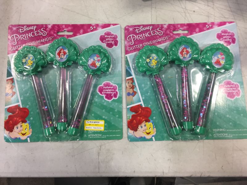 Photo 3 of 2 packs - SwimWays Disney Princess Ariel Glitter Dive Wands - Pack of 3 (total of 6)