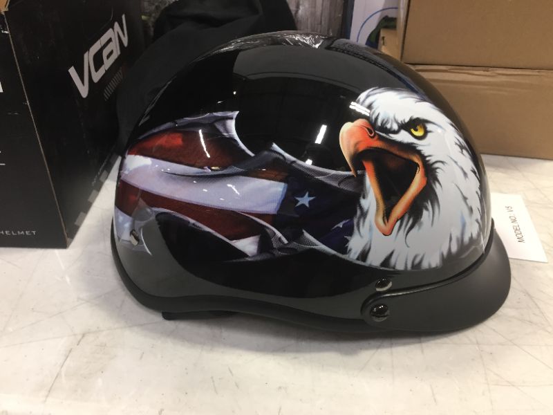 Photo 1 of DOT Approved half shell motorcycle helmet Adult size small with carry bag