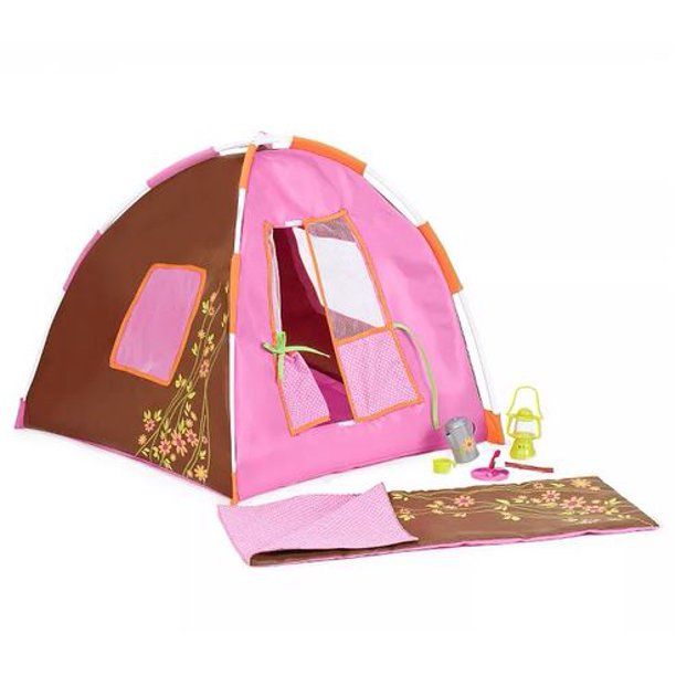 Photo 1 of Our Generation Polka Dot Camping Tent & Sleeping Bag Accessory Set for 18" Dolls
