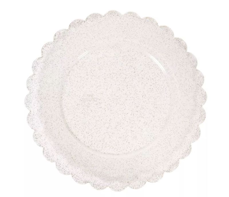 Photo 1 of  4 pack - 8ct Scalloped Dinner Paper Plates Gold Glitter - Spritz (total of 32 plates)