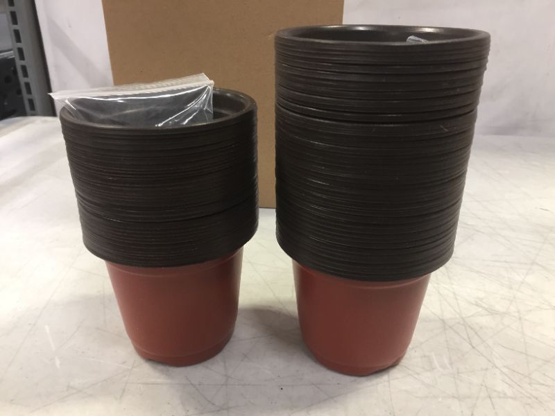 Photo 1 of 2 pack of 4in nursery pots 200pcs each pack 400 pots total