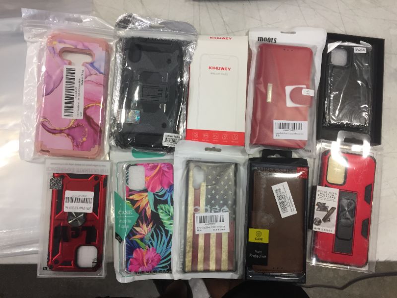 Photo 1 of 10 pack of phone cases various styles and phone types